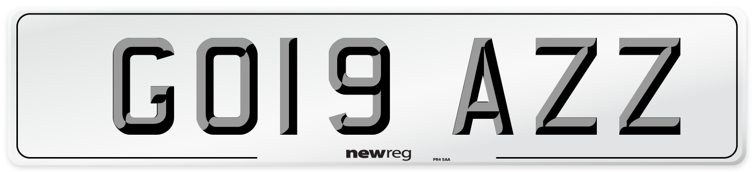 GO19 AZZ Number Plate from New Reg